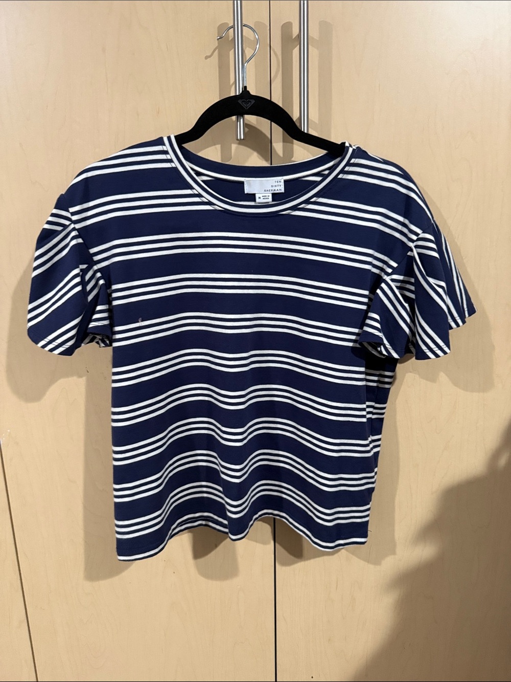 Ten Sixty Sherman adorable Navy & White Striped Short Sleeve Tee